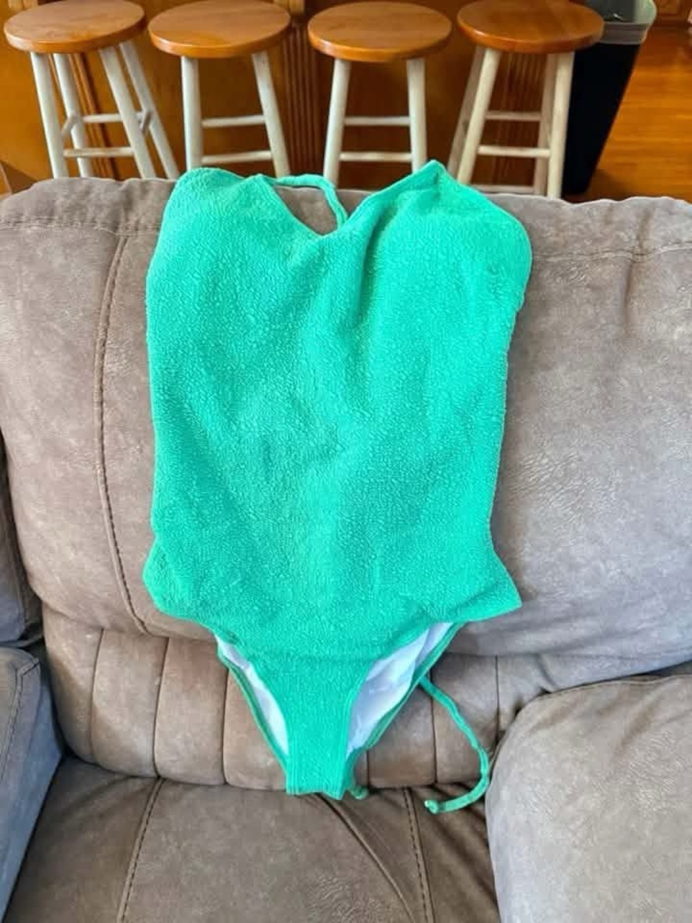 Cupshe Mint Green One-Piece Terry Swim Suit